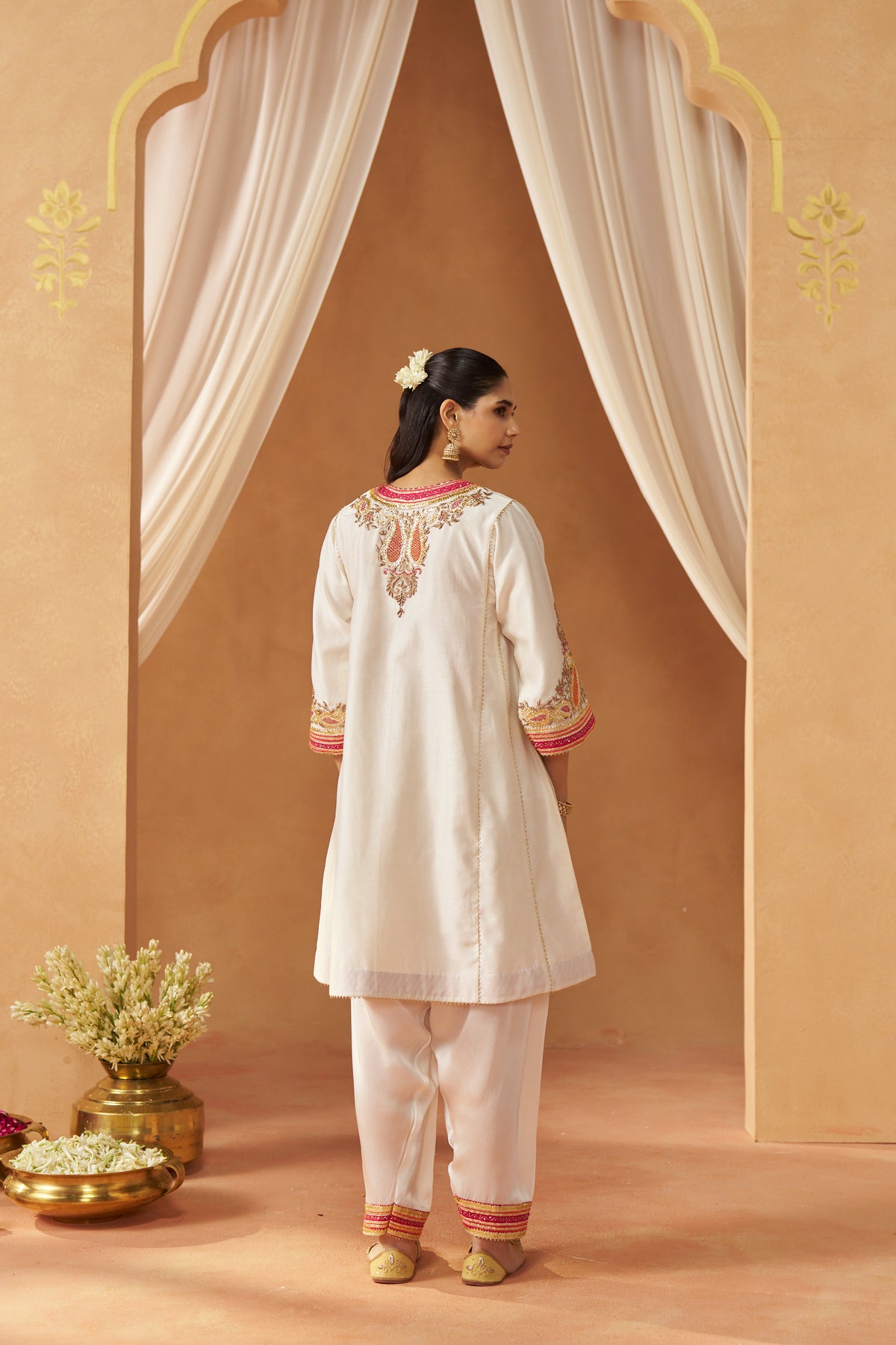 Zimal Daisy Ivory Chauga with Salwar