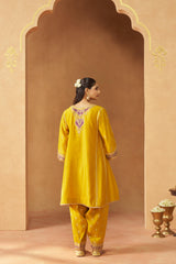 Maahgul Mustard Kalidaar Chauga with Salwar and Dupatta