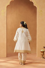 Zeenal Daisy Ivory A-Line Kaaftan with Salwar and Dupatta