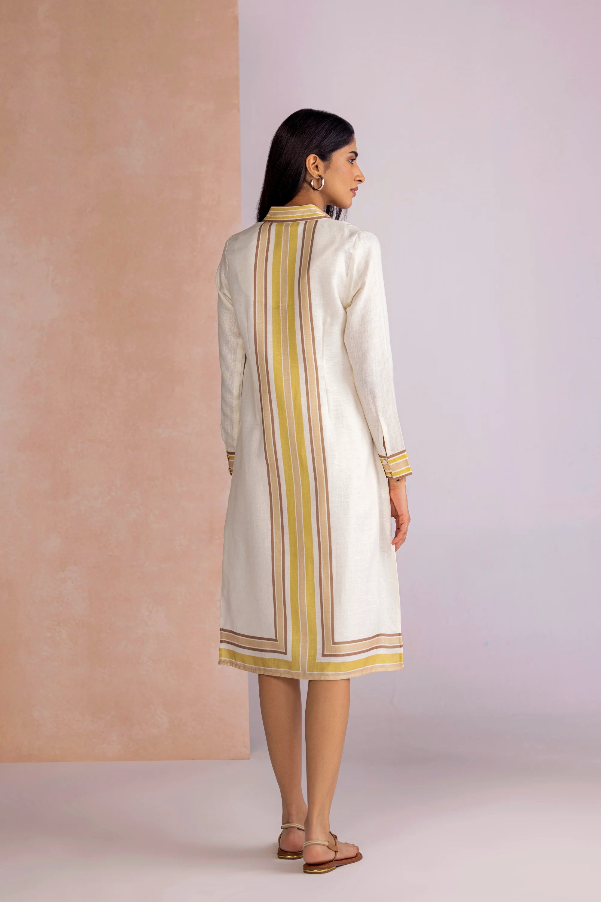 Stripe Drama Shirt Dress