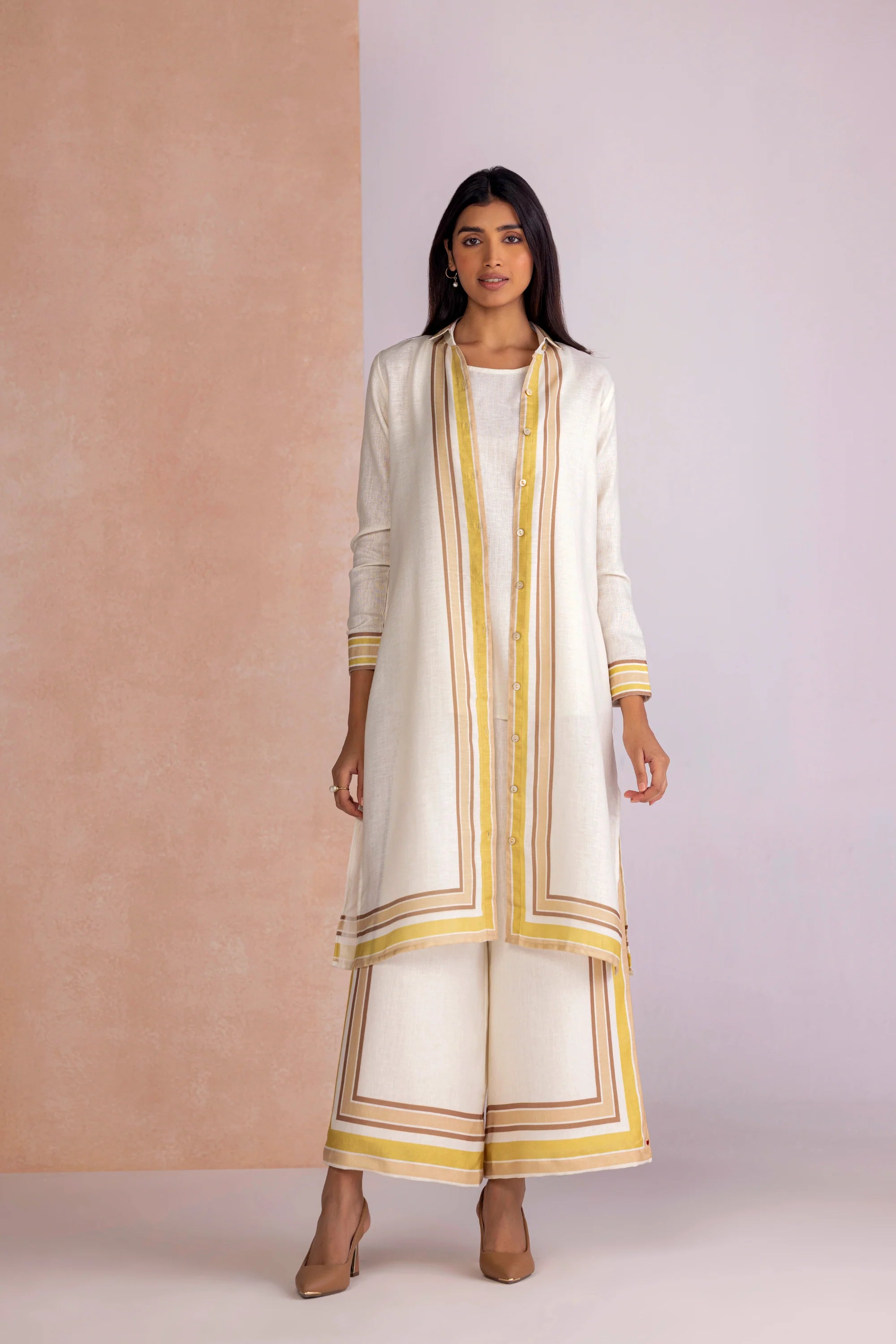 Stripe Drama  Jacket Set