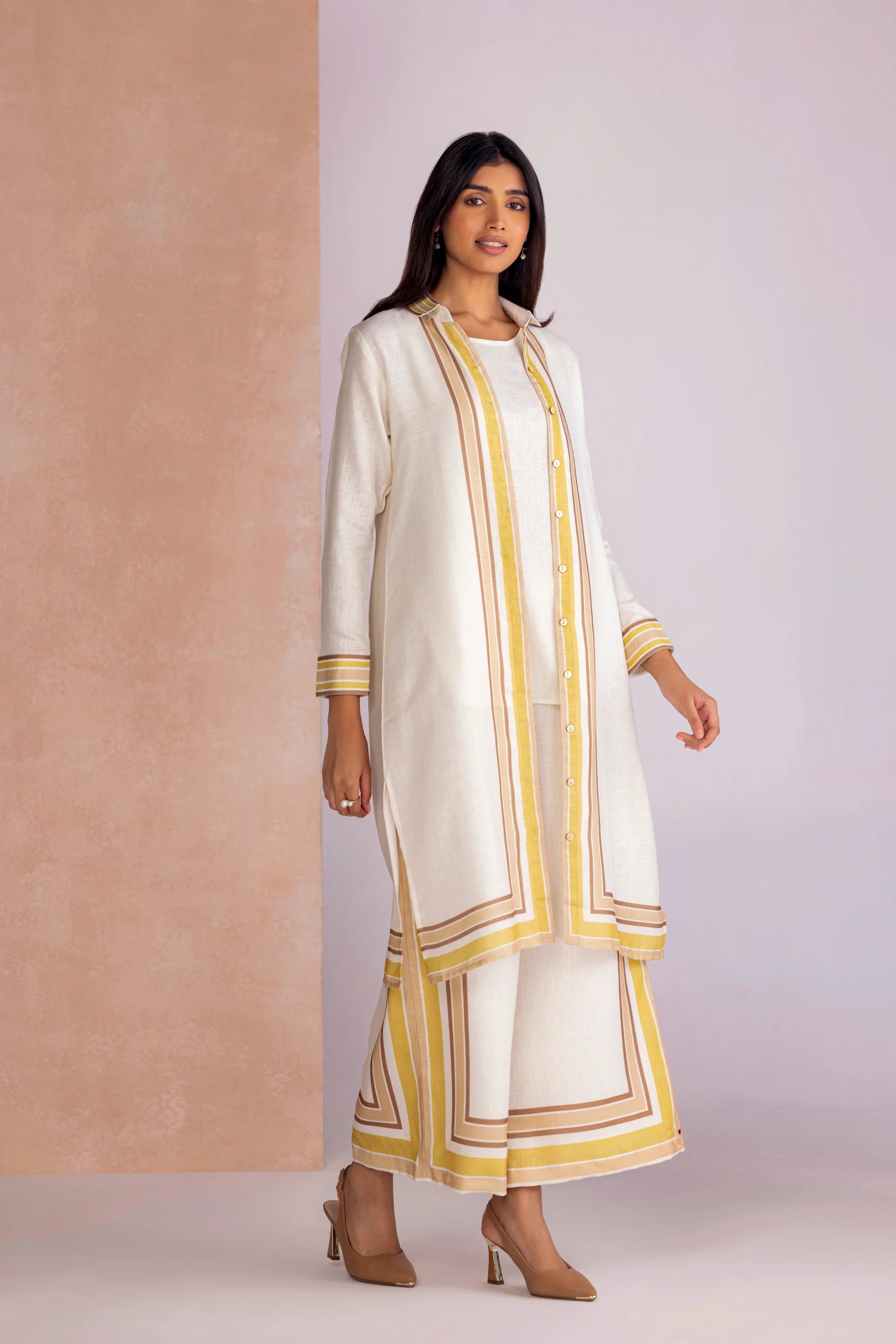 Stripe Drama  Jacket Set