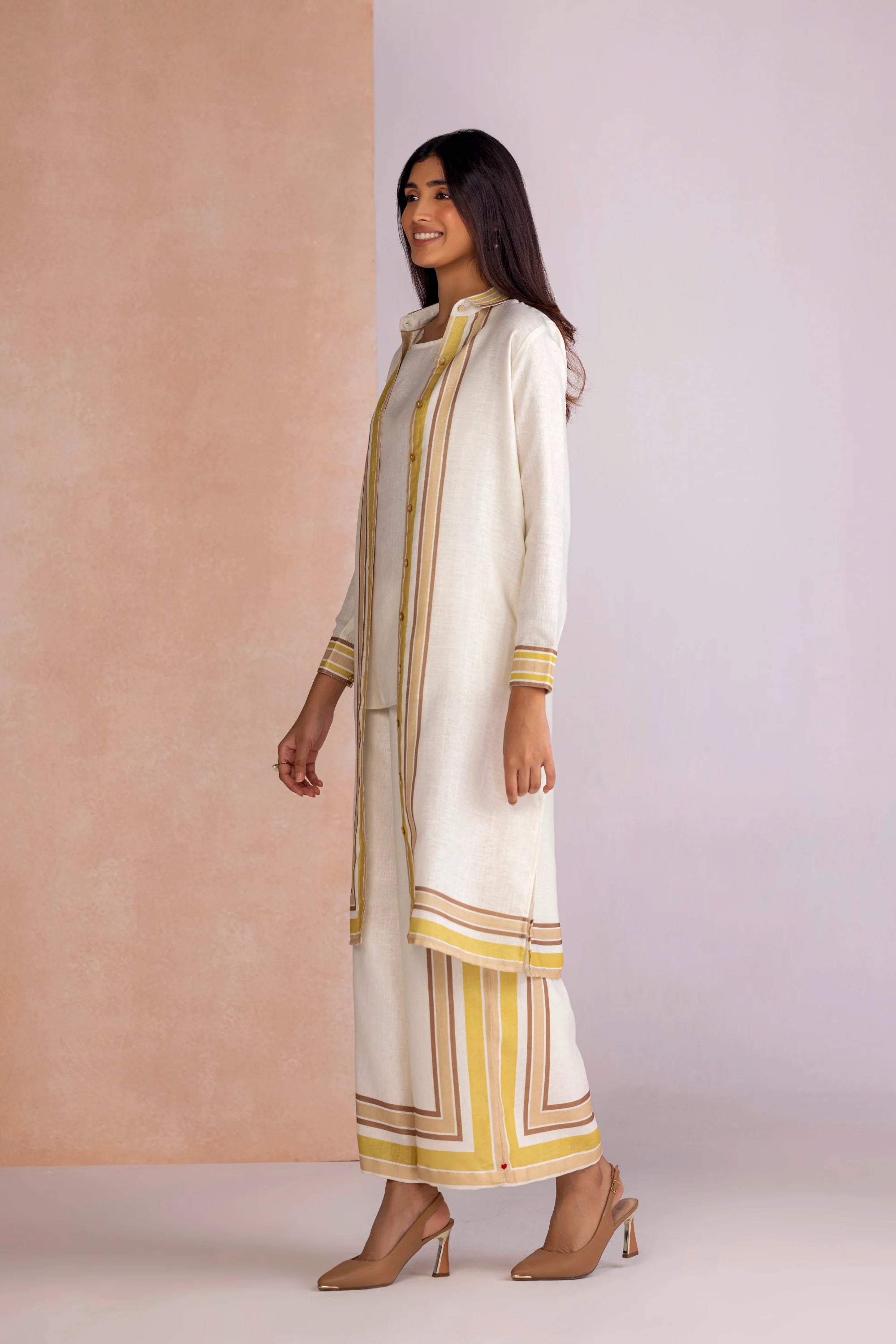 Stripe Drama  Jacket Set