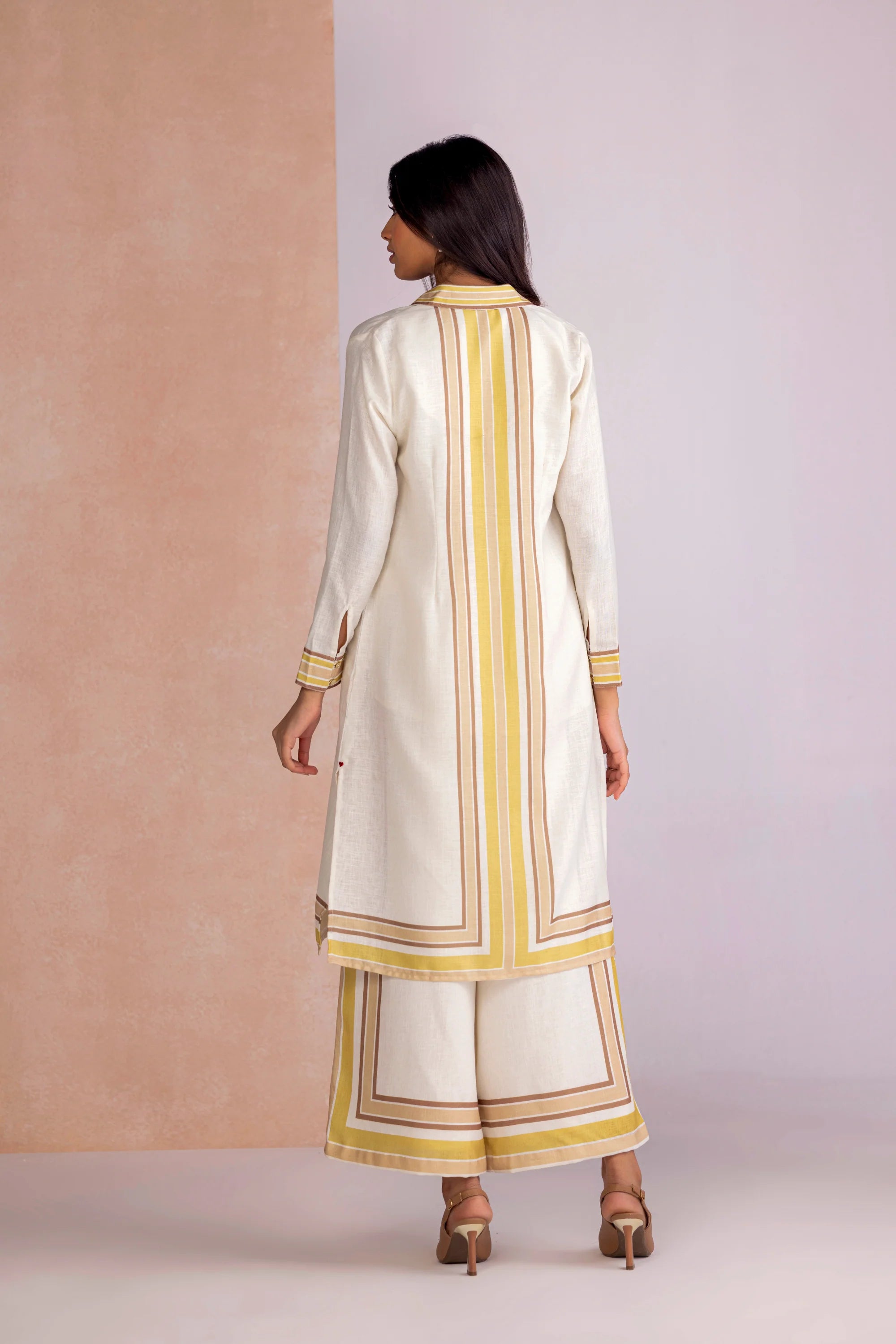 Stripe Drama  Jacket Set