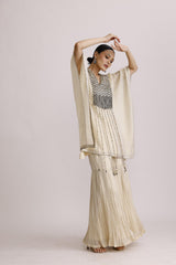 IVORY KAFTAN TOP WITH SHARARA