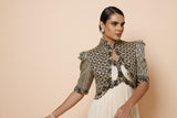 IVORY GOWN WITH AJRAKH JACKET