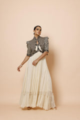 IVORY GOWN WITH AJRAKH JACKET