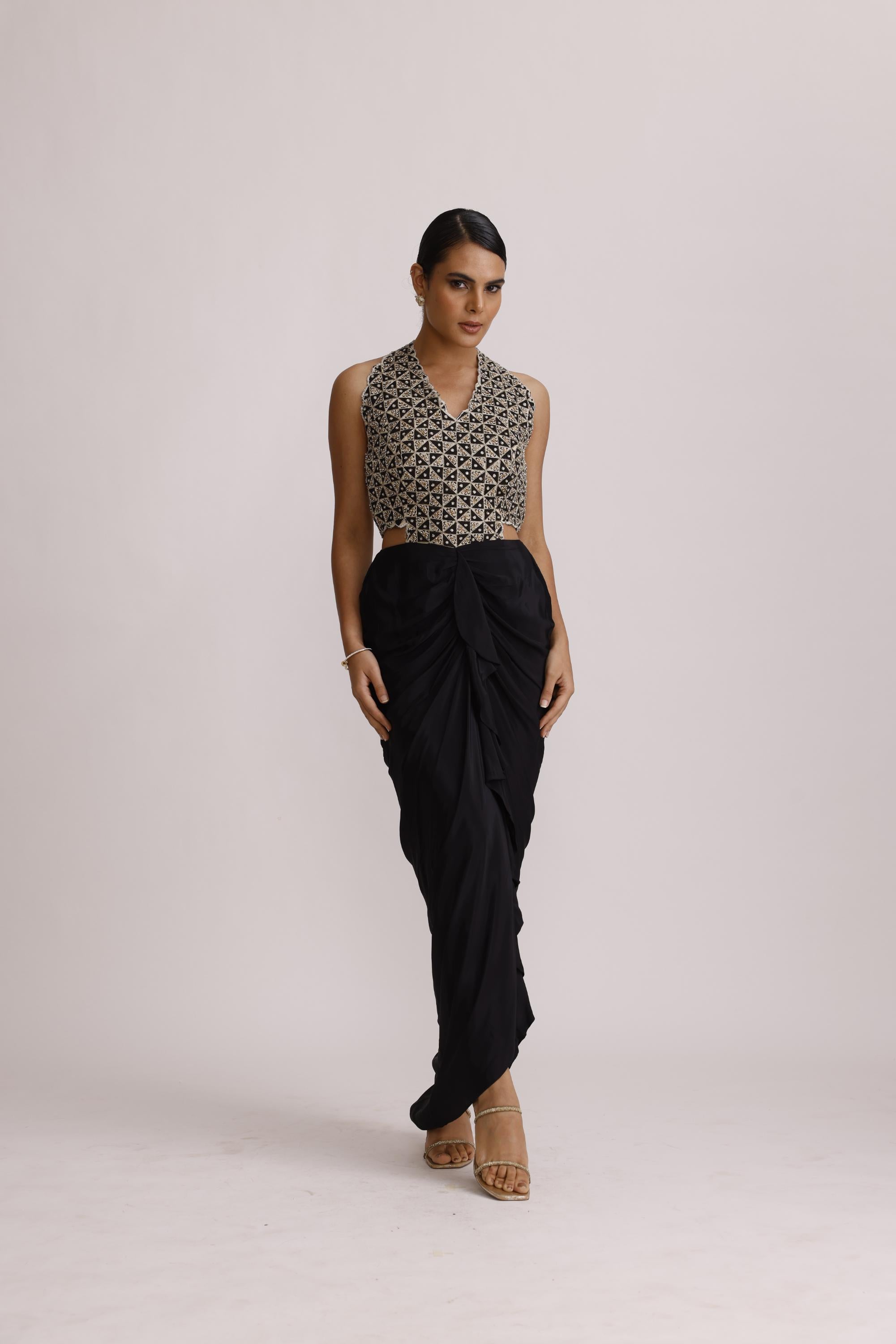 BLACK AJRAKH HANDCRAFTED ONE PIECE