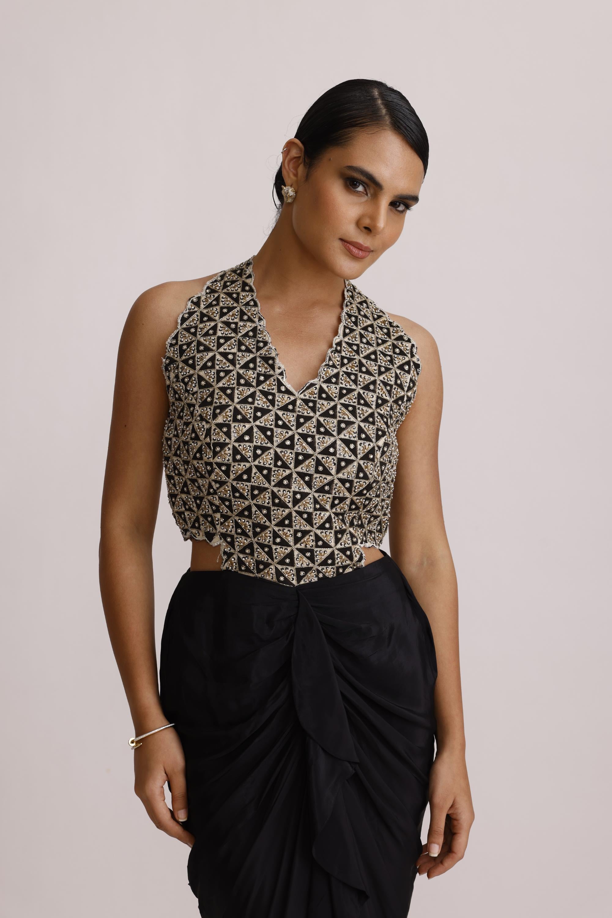 BLACK AJRAKH HANDCRAFTED ONE PIECE