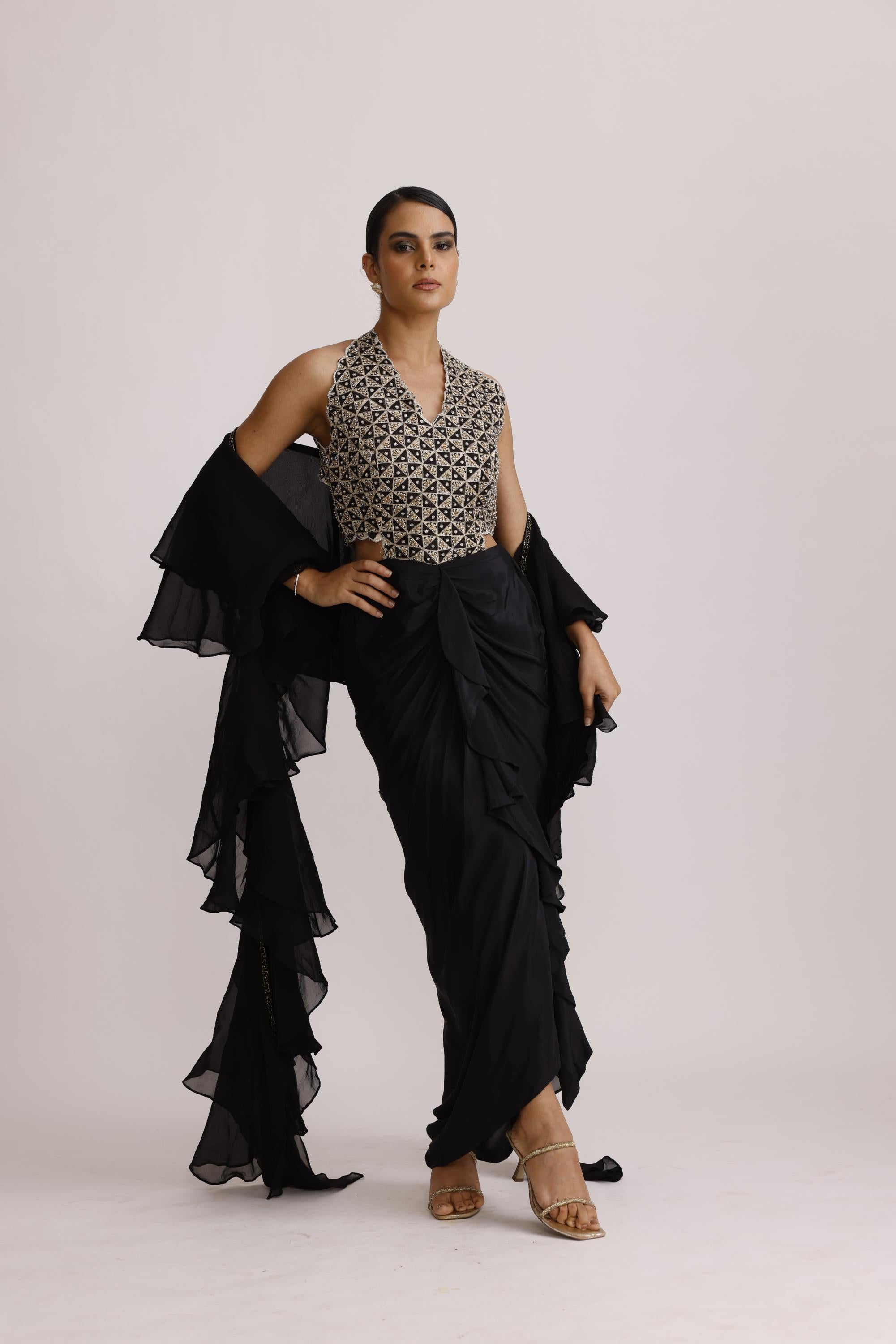 BLACK AJRAKH HANDCRAFTED ONE PIECE