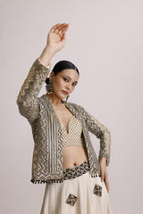 IVORY BRALETTE SKIRT AND JACKET