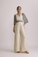 IVORY JUMPSUIT WITH BELT