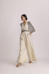 IVORY JUMPSUIT WITH BELT