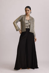 BLACK CORSET JUMPSUIT WITH AJRAKH JACKET
