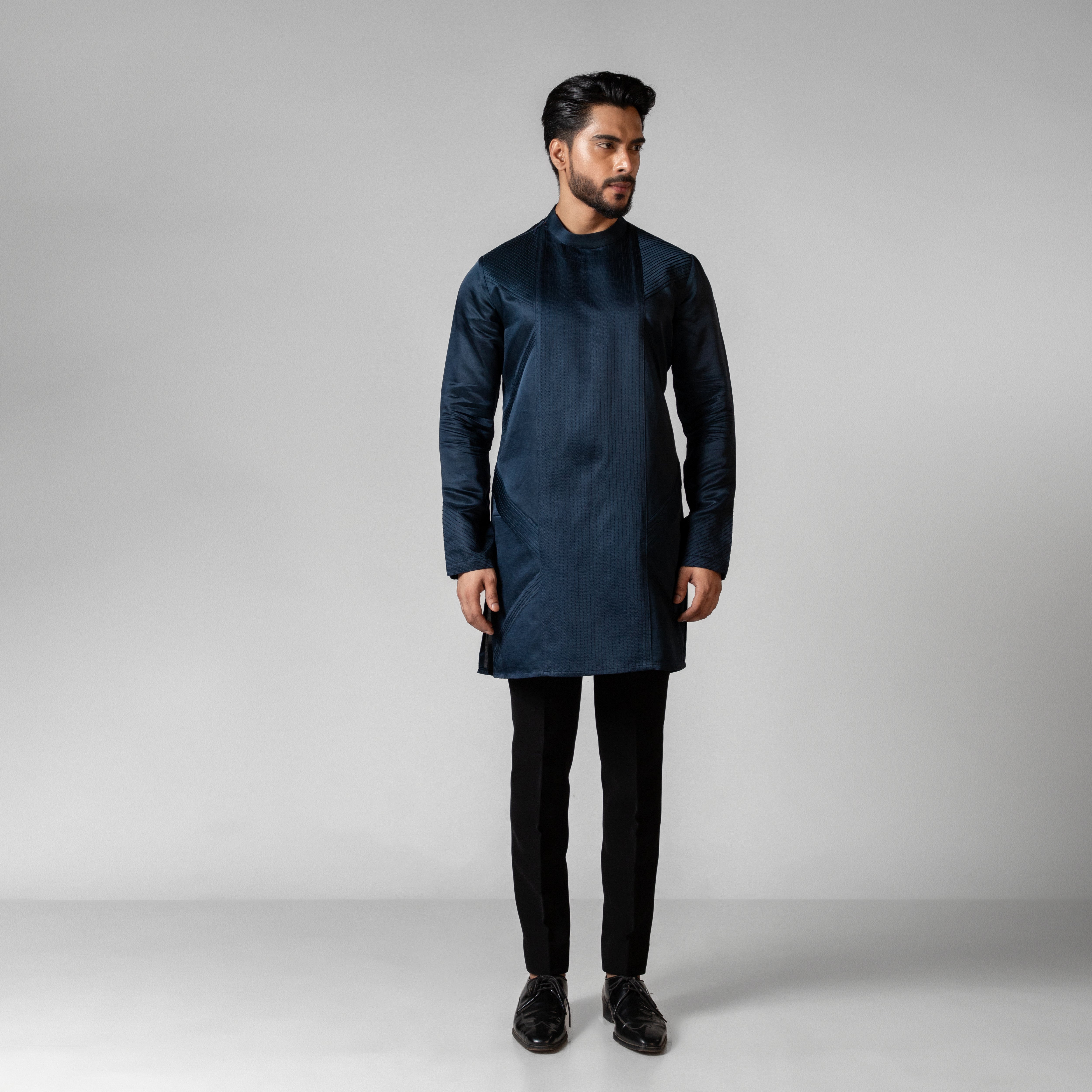 Navy Peonu Kurta set