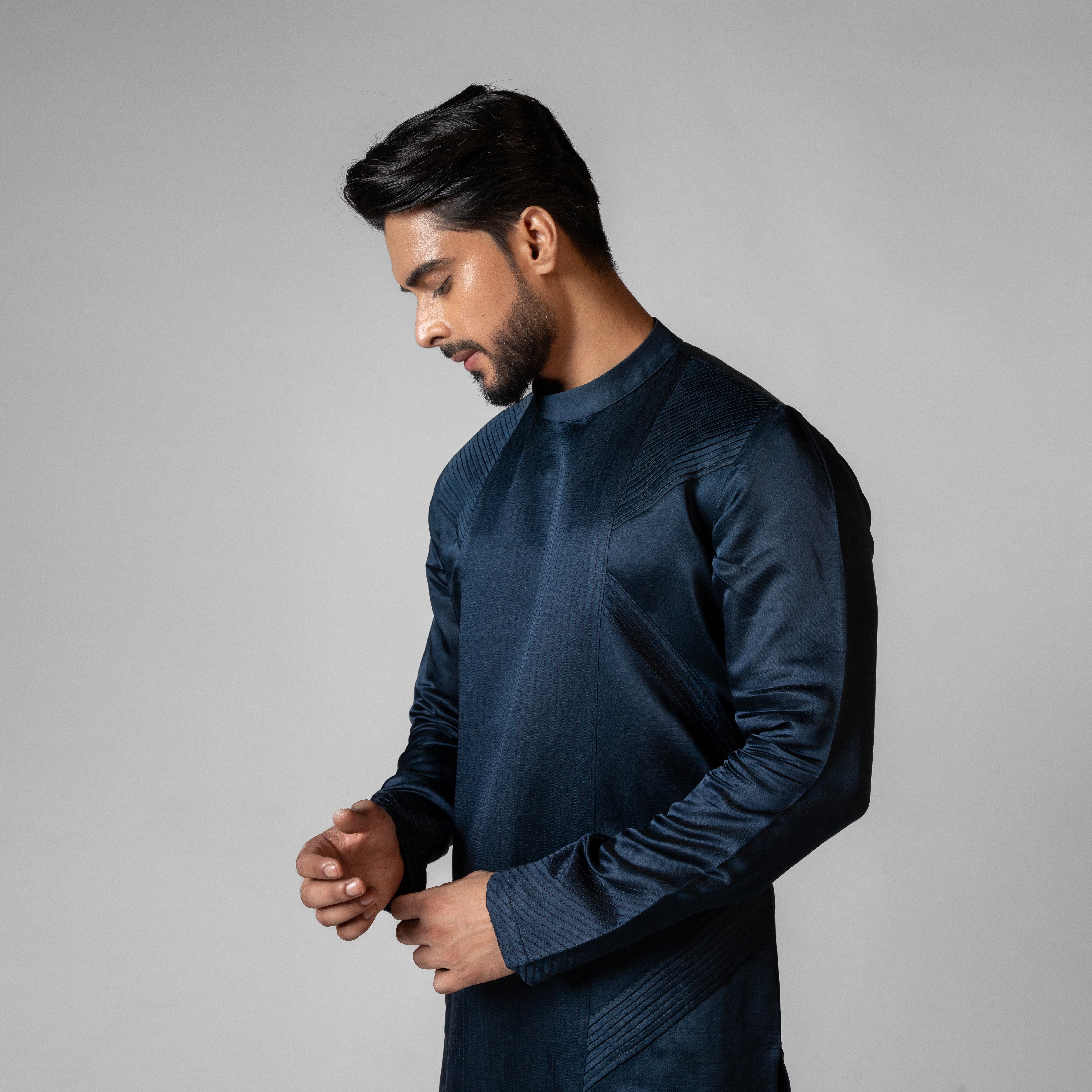 Navy Peonu Kurta set