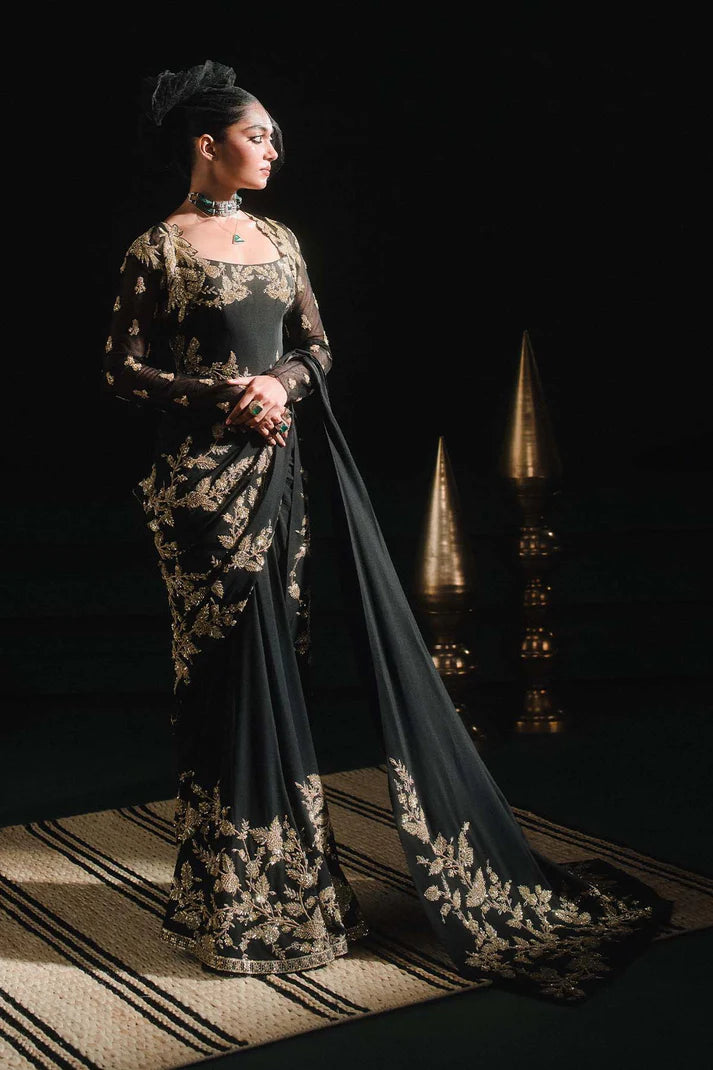 The Sunheri Bel Stitched Saree Set