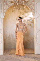 Viscose Crepe Skirt Set - Premium Festive Wear