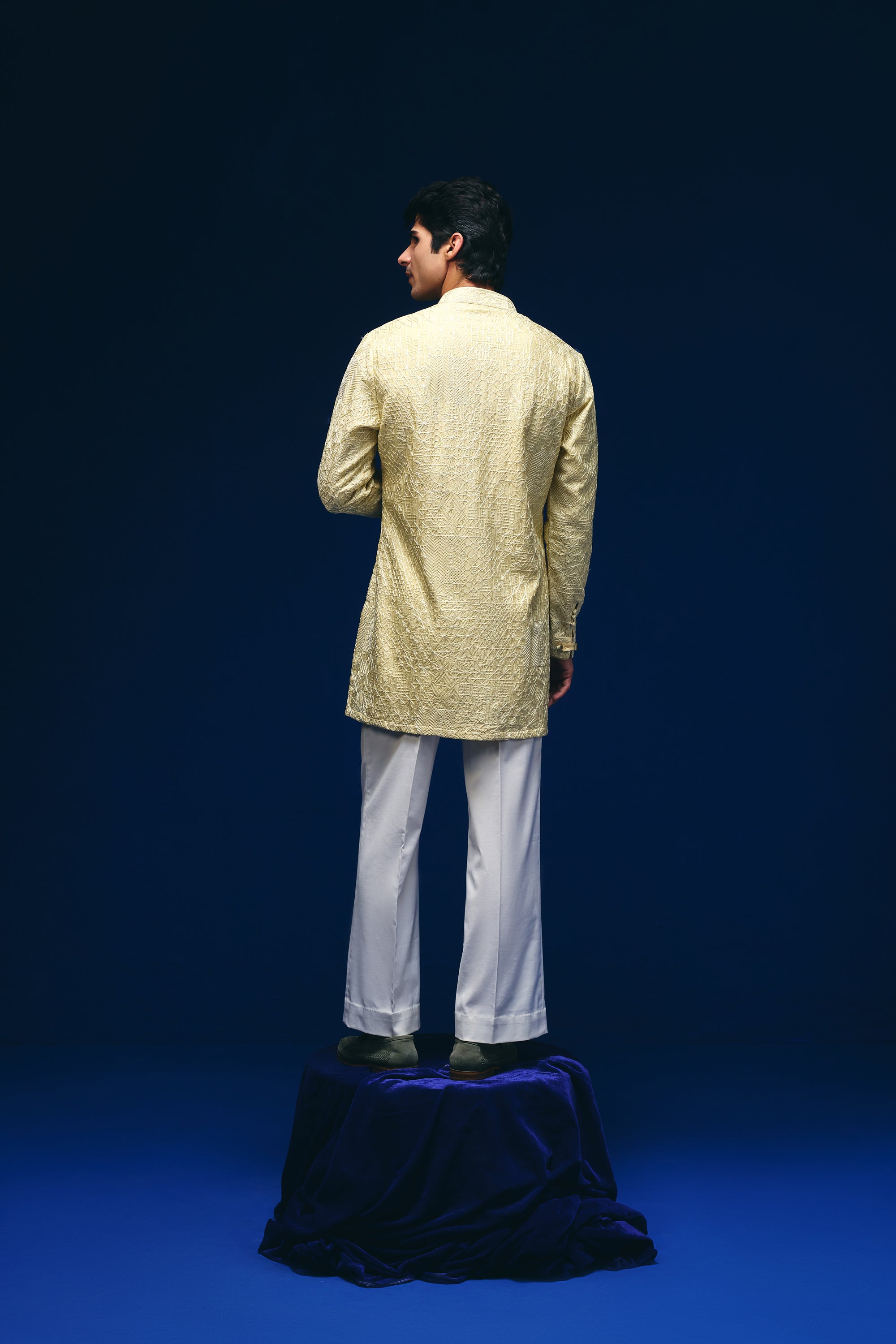Boro Front Open Kurta Set
