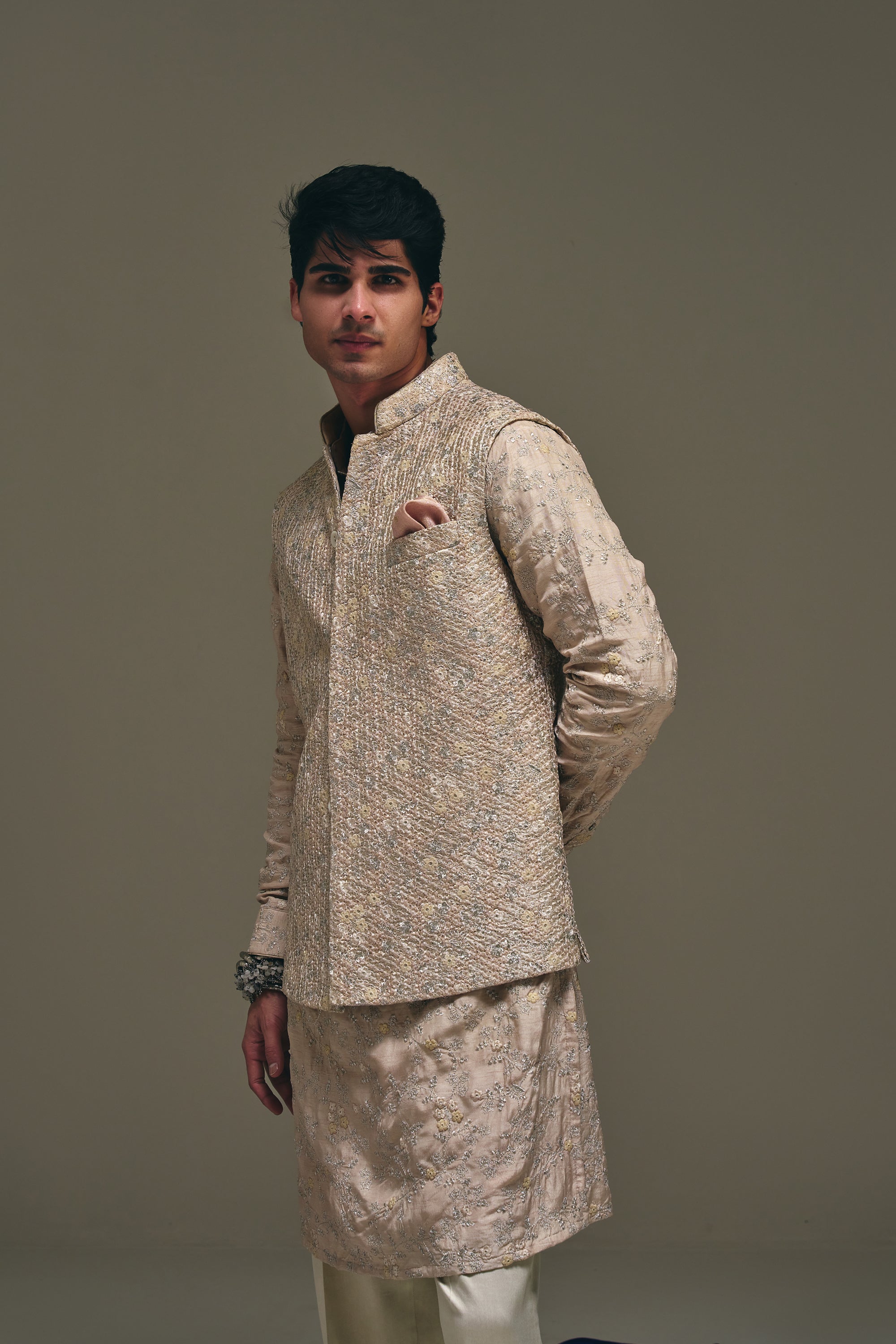 Camellia Nehru Jacket Set