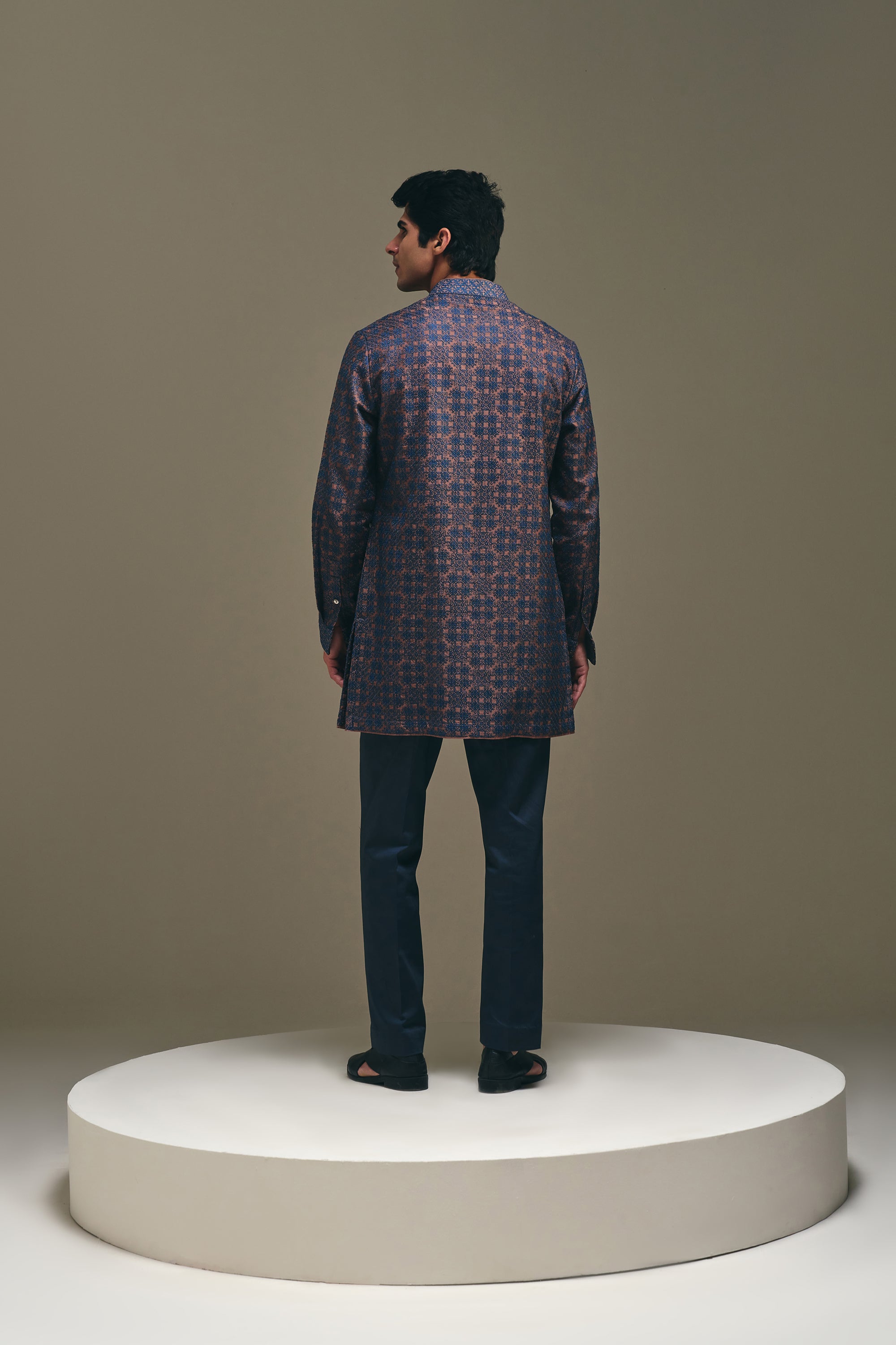 Mosaic Front Open Kurta Set