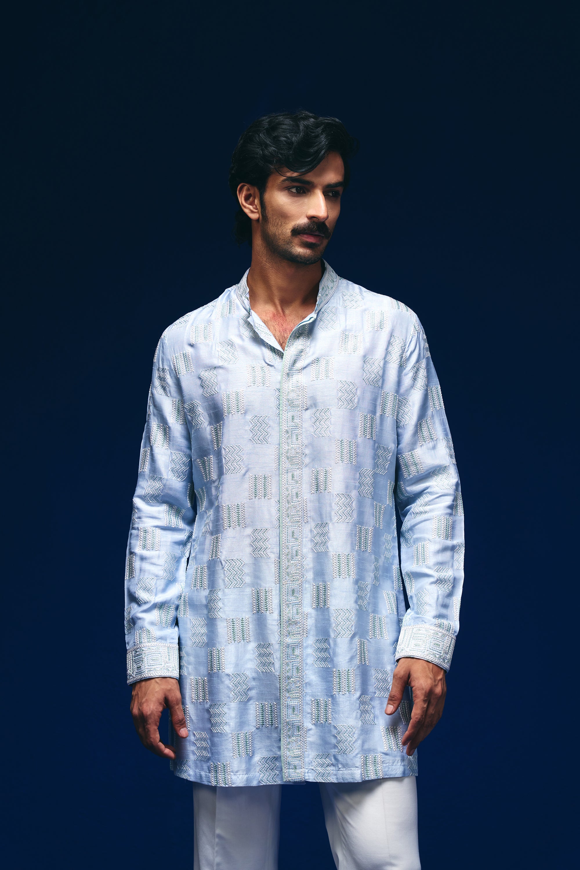Vector Front Open Kurta Set