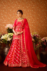Raspberry Red Maroon Kurta Lehenga Set