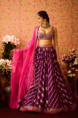 Phlox Purple Pink Lehenga Set