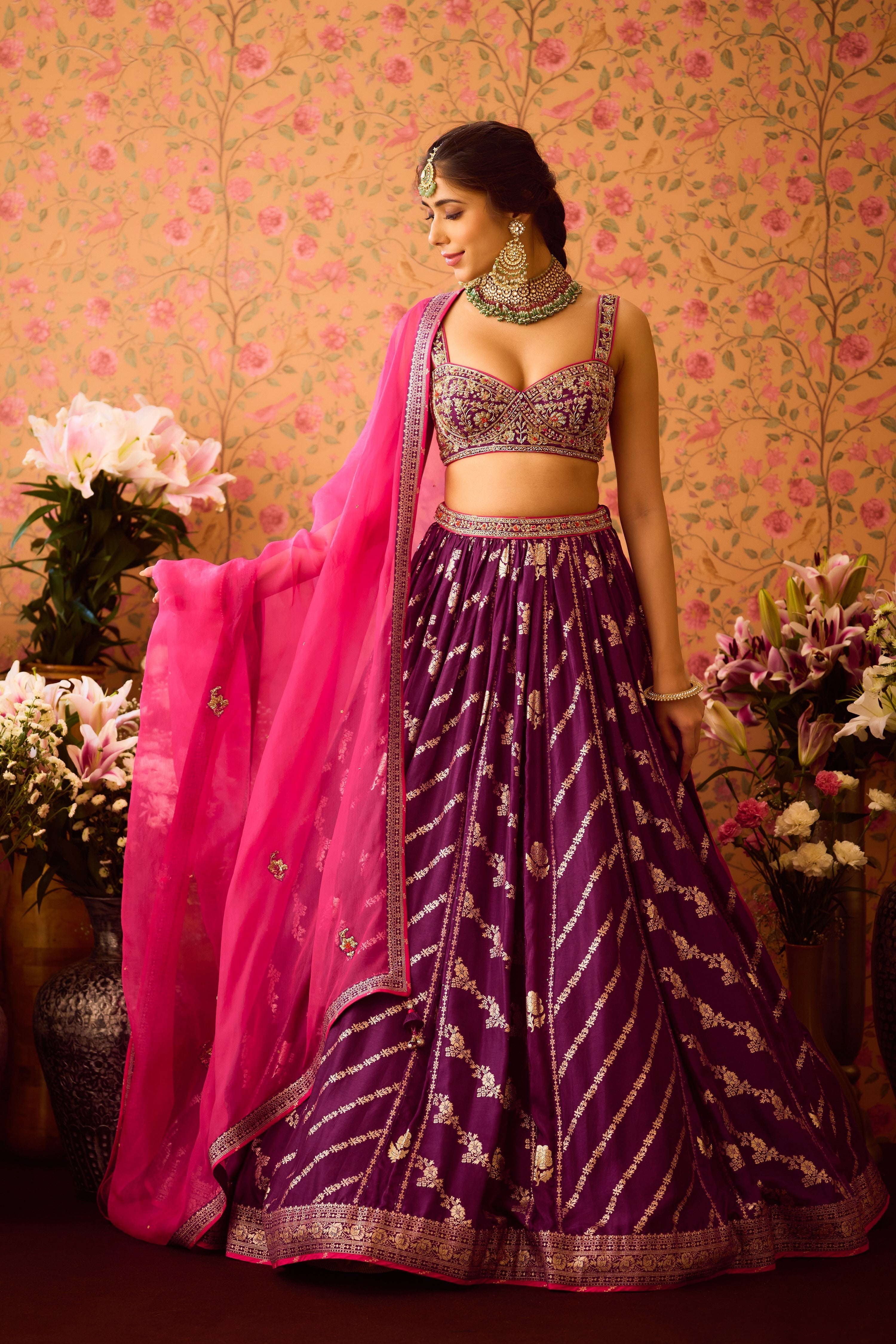 Phlox Purple Pink Lehenga Set