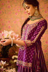 Phlox Purple Pink kurta Skirt set