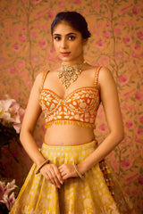 Spectra Yellow Orange Lehenga Set