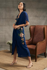 ORCHID BLOOM EMBROIDERED PATCHWORK DRESS