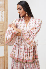 Tabriz Emberoidered Sharara Set