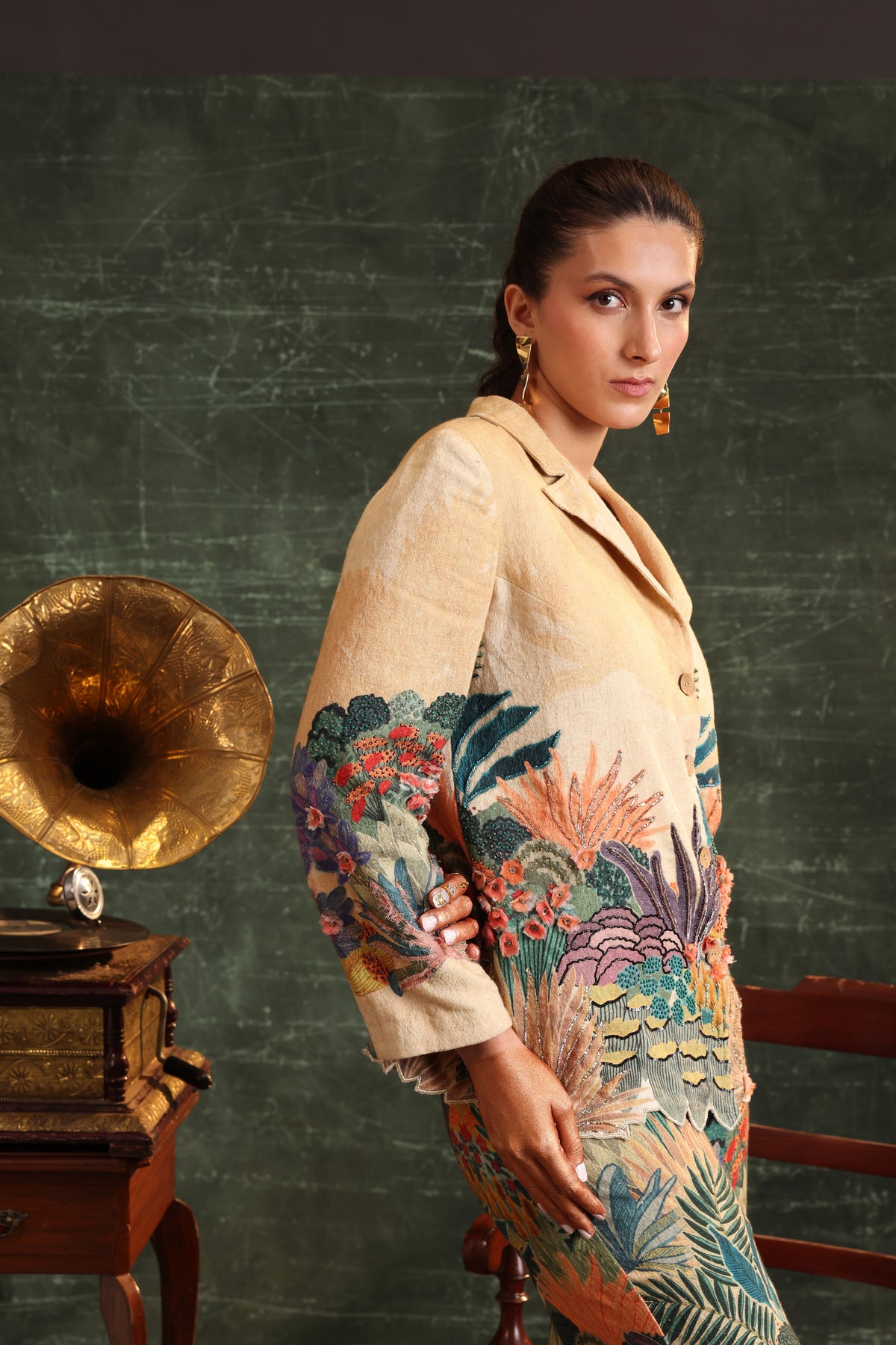 Kaira Embroidered Blazer Set