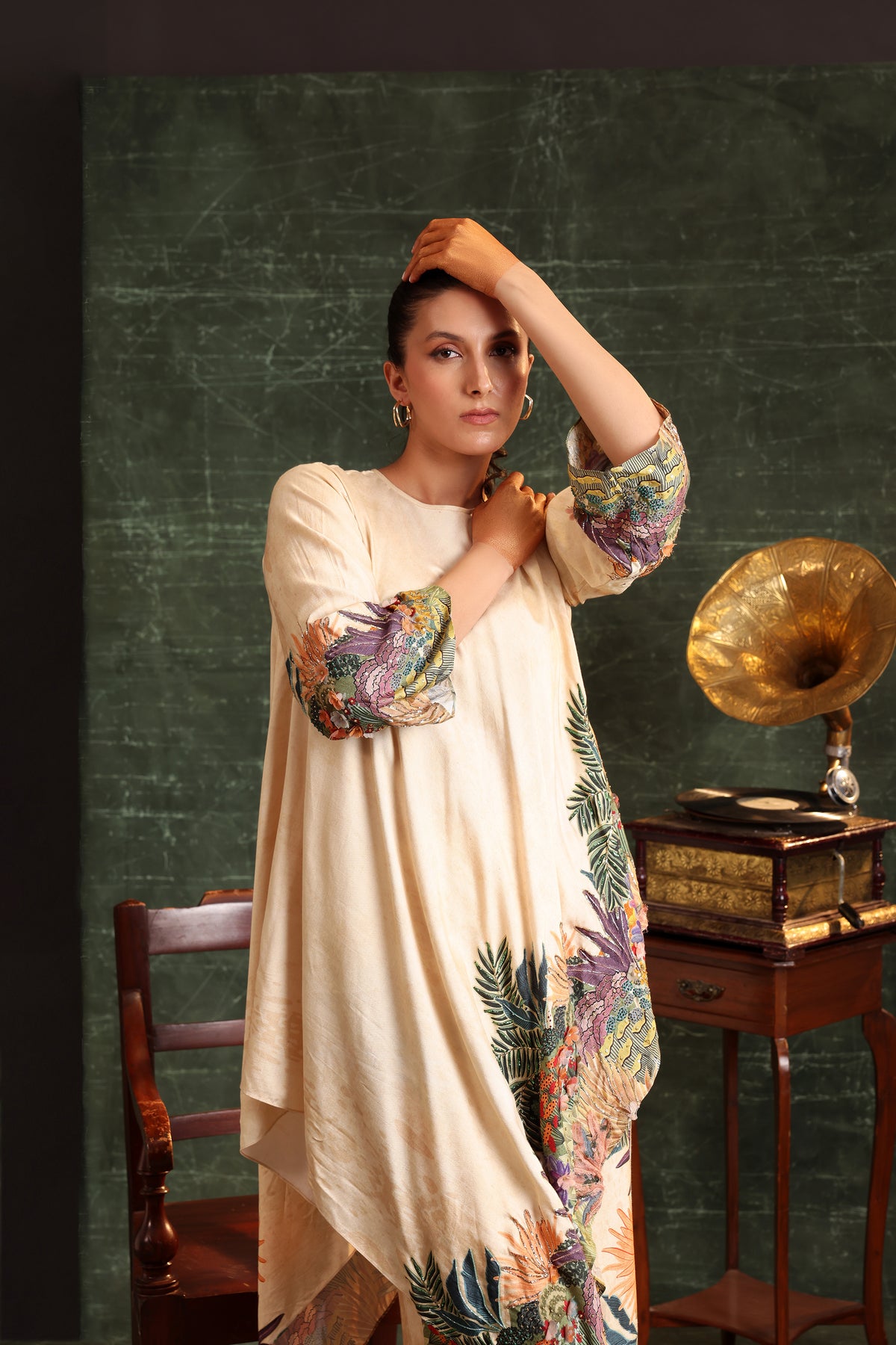 Kaira Embellished Asymmetric Kurta Set