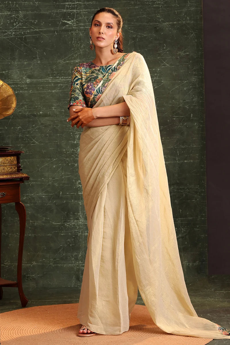 KAIRA EMBELLISHED PRE-STITCHED SAREE SET