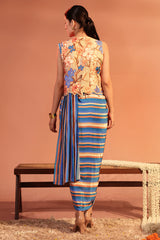 Adira Embroidered drape dress set