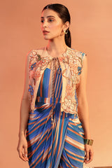 Adira Embroidered drape dress set