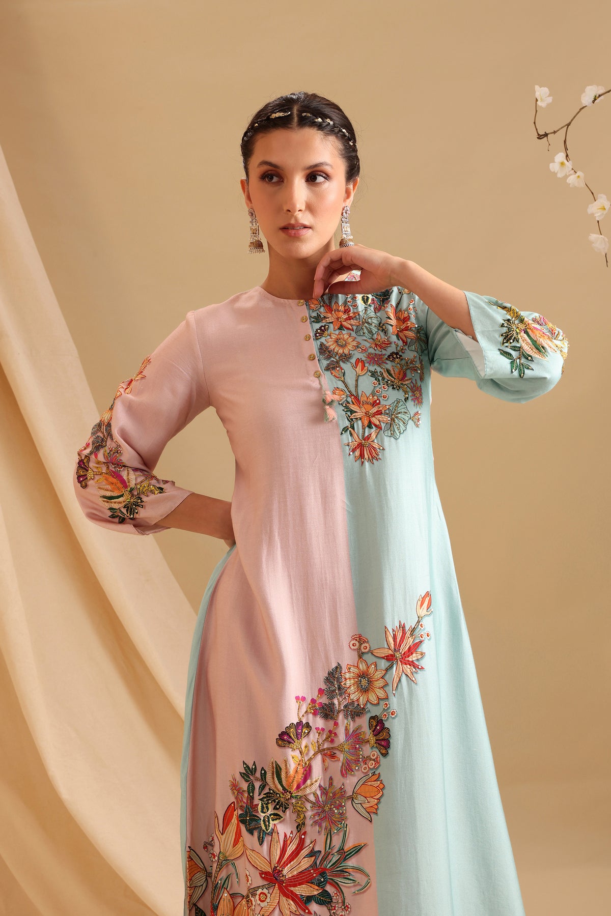 Aarani Embellished Colourblock Dress
