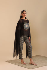 Eraya Printed Jumpsuit with Cape