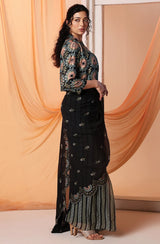 ERAYA EMBROIDERED PRE-STITCHED SAREE SET