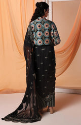 ERAYA EMBROIDERED PRE-STITCHED SAREE SET