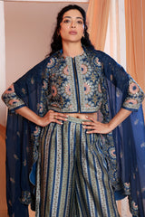 Earaya Printed Co-Ord Set with Cape
