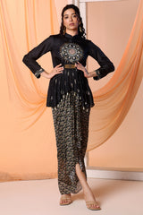 Eraya Embellished Drape Skirt Set