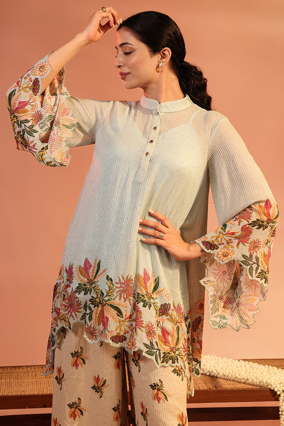 Aarani Asymmetric Sequin Co-Ord Set