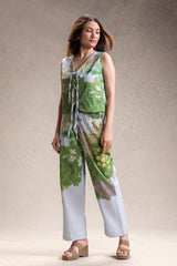 Blume Printed Tie-Up Top And Pants