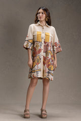Naomi Printed Boxy Shirt Dress