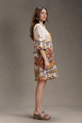 Naomi Printed Boxy Shirt Dress