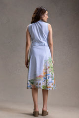 Reviera Printed Overlap A-Line Dress
