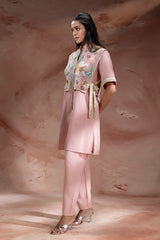 Zeya Appliqué Bib-Detail Kurta and Pants
